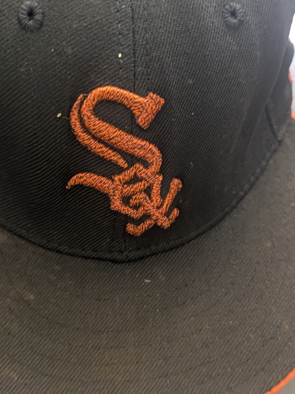 Black Baseball Cap with Orange 'Sox' Embroidered Logo